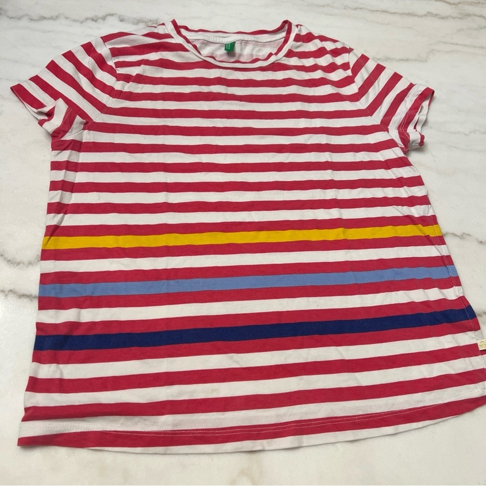 United Colors Of Benetton Y2K Colorful Striped T Shirt Size S
